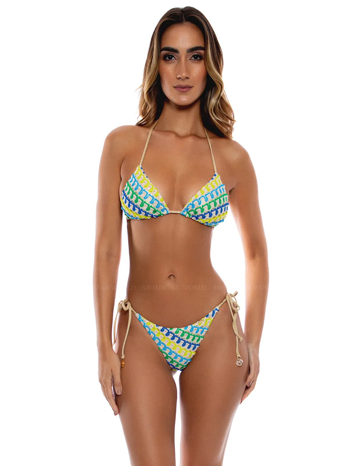 Seamless Triangle-Seamless Ruched Back Tie Side Bikini