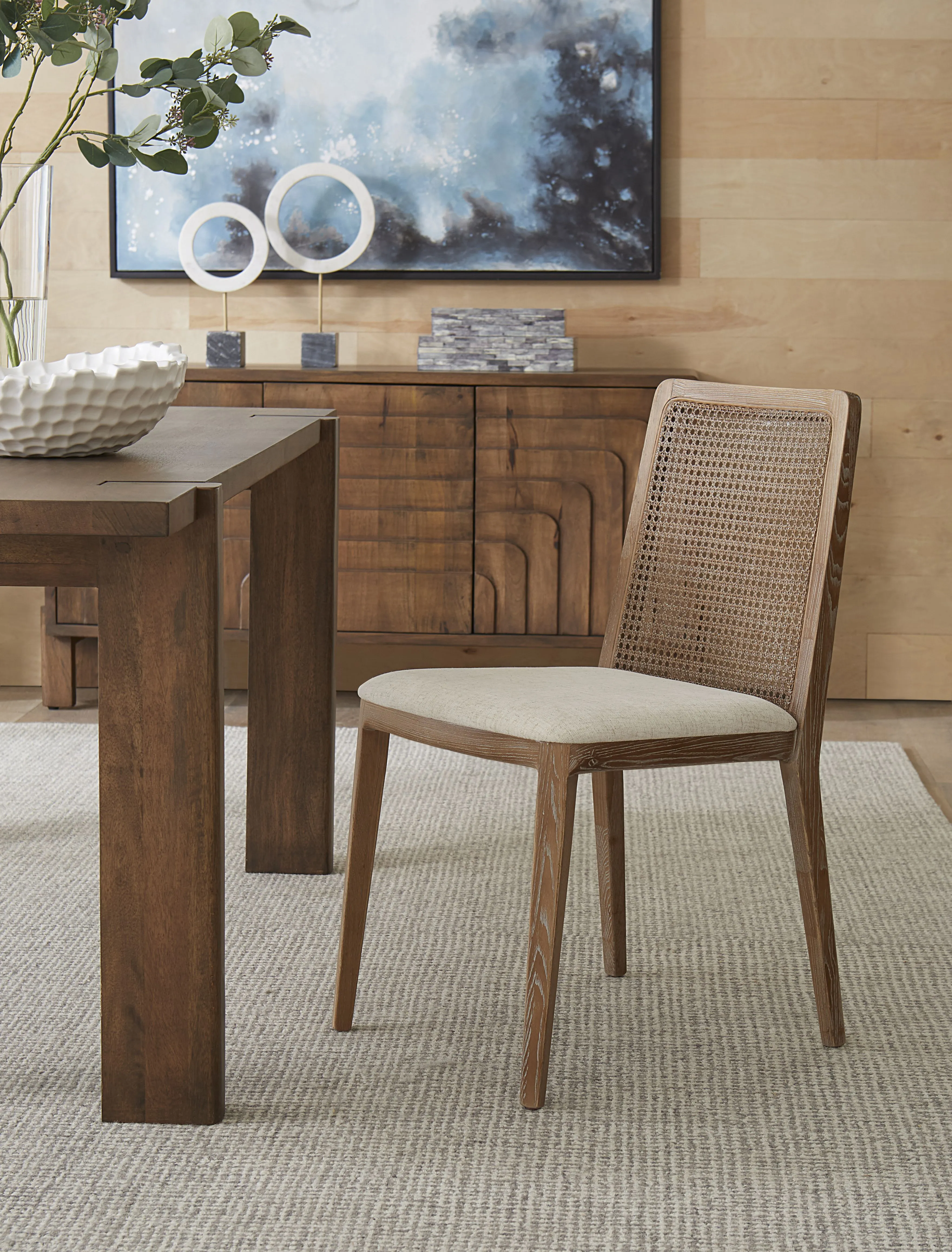 Simone Dining Chair Off White Linen Seat