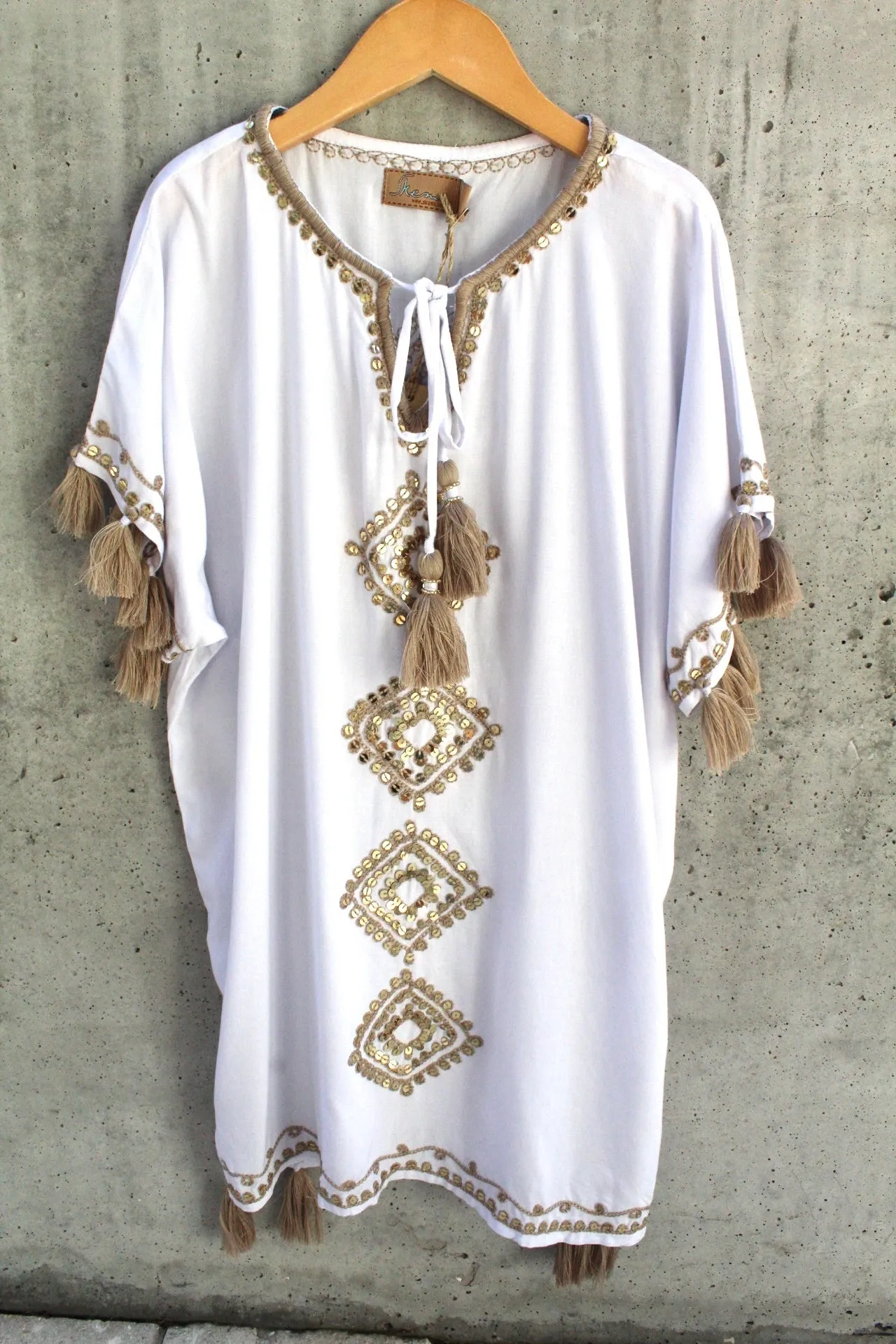 Skemo Kid Bling Short Kaftan White