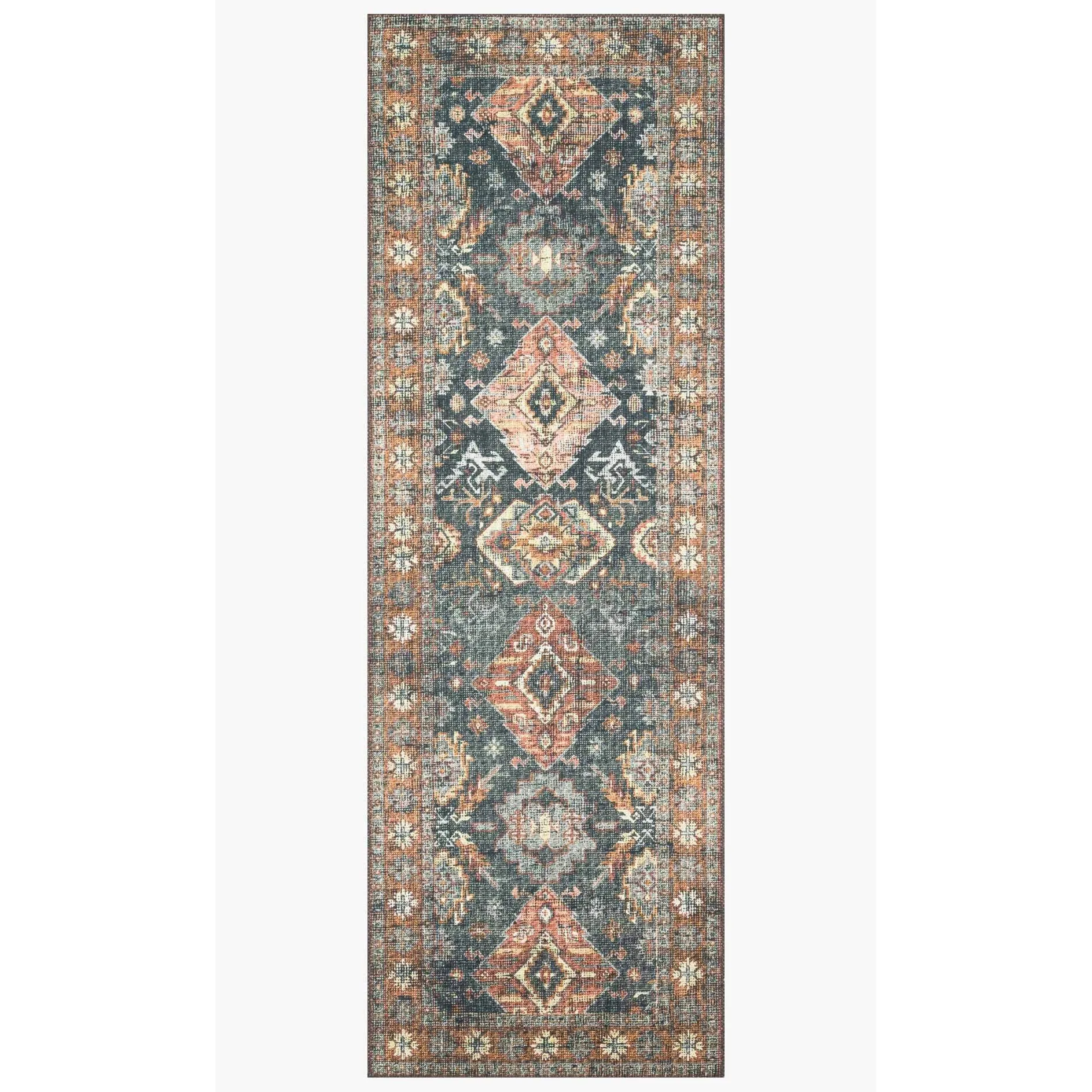 Skye Rug Collection by Loloi -Sky 10 Sea/Rust