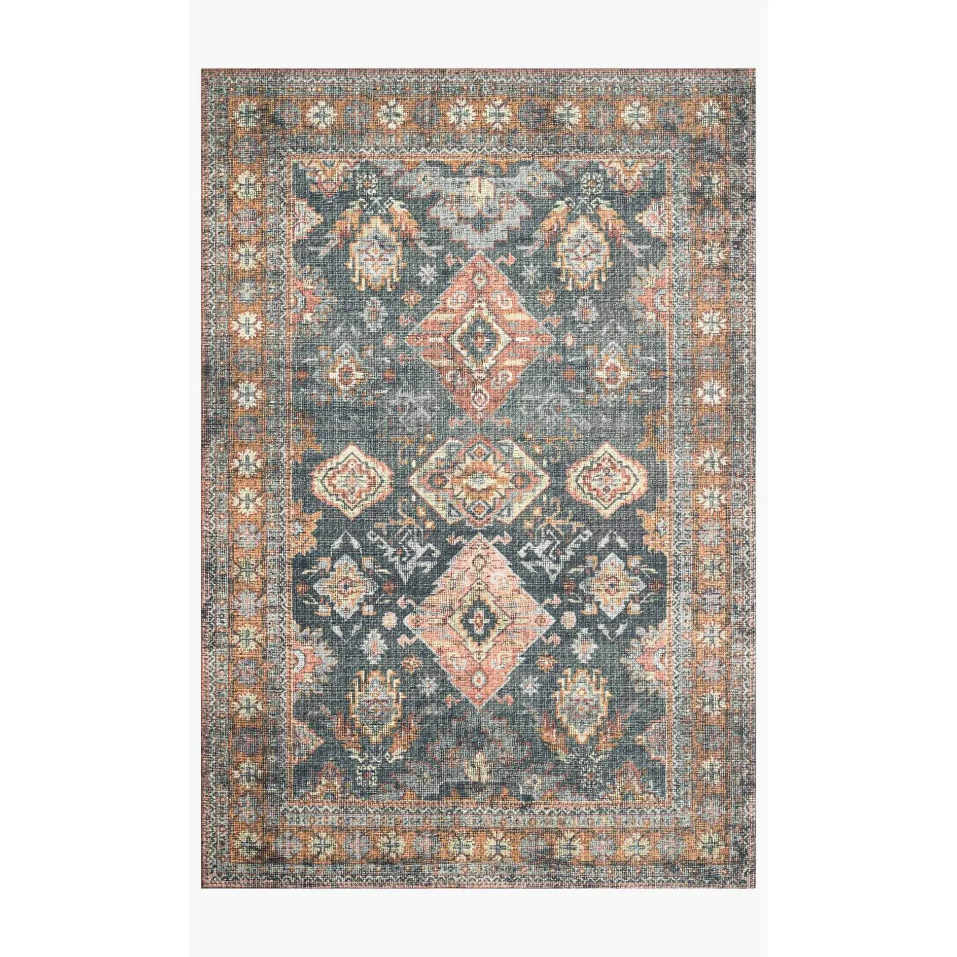 Skye Rug Collection by Loloi -Sky 10 Sea/Rust