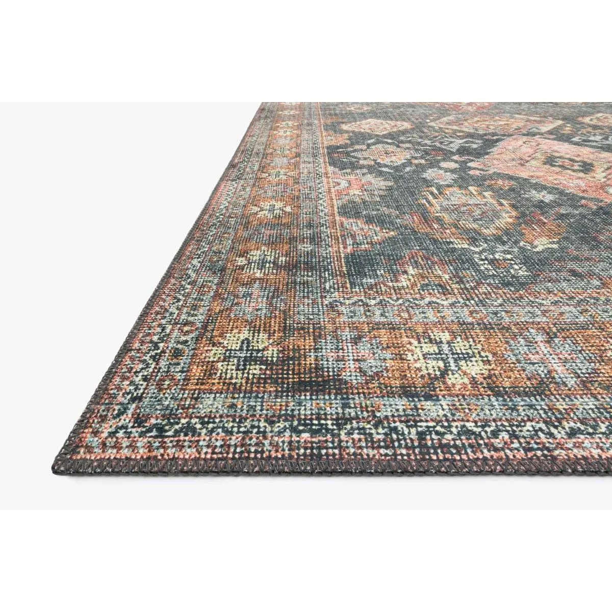 Skye Rug Collection by Loloi -Sky 10 Sea/Rust