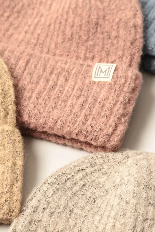 Soft Basic Ribbed Knit Cuff Beanie Hat