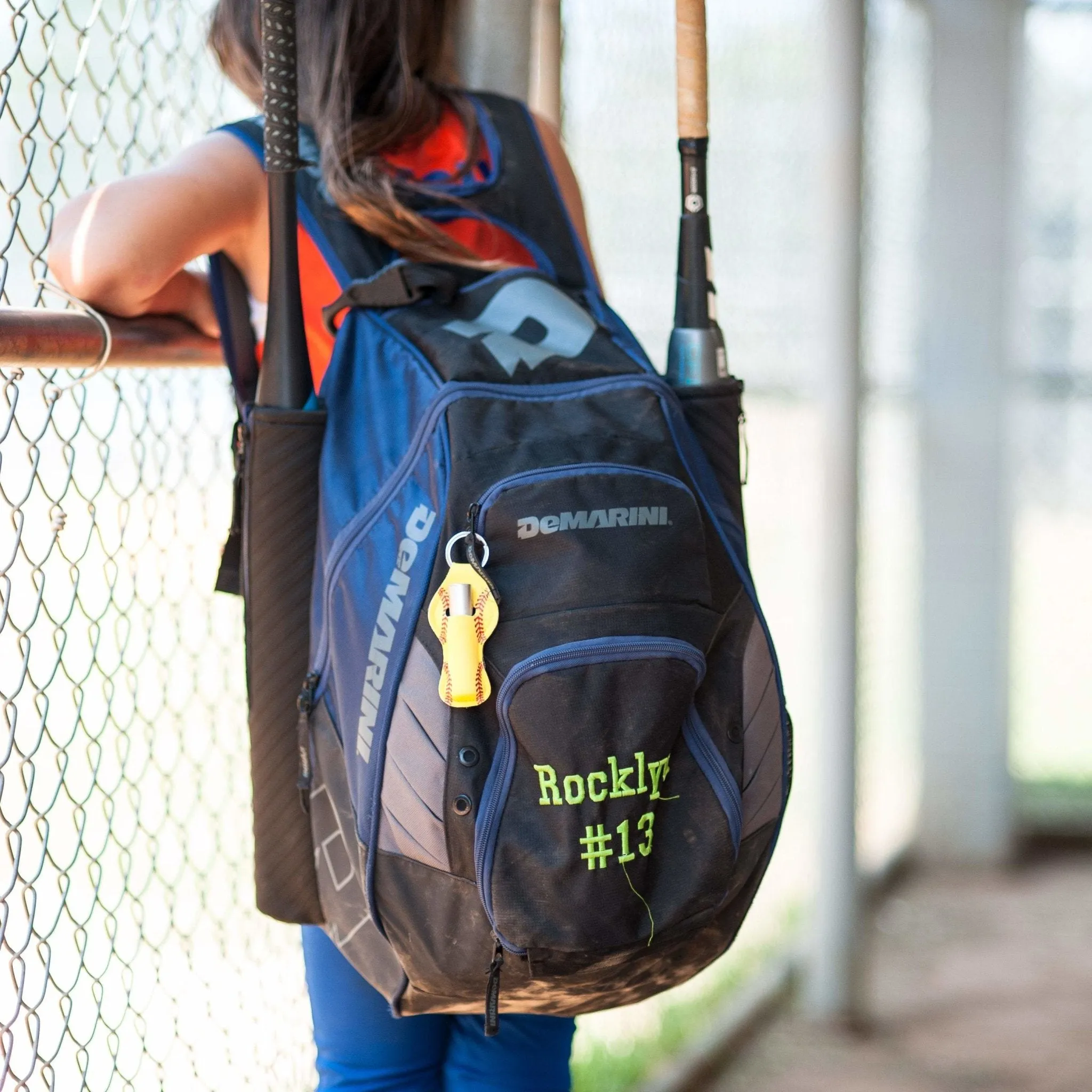 Softball Keychain and Hair Tie Set Gift for Girls