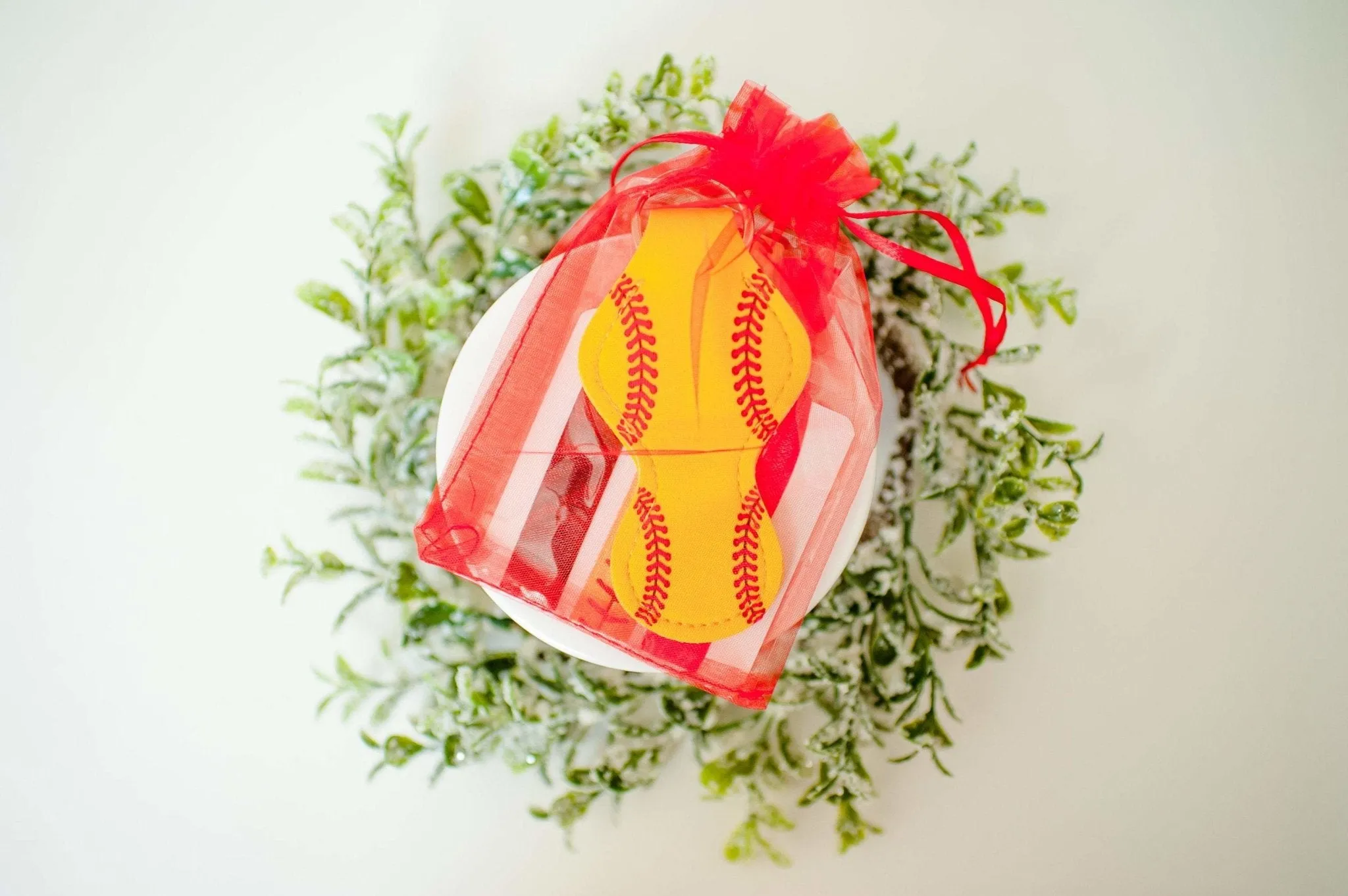 Softball Keychain and Hair Tie Set Gift for Girls