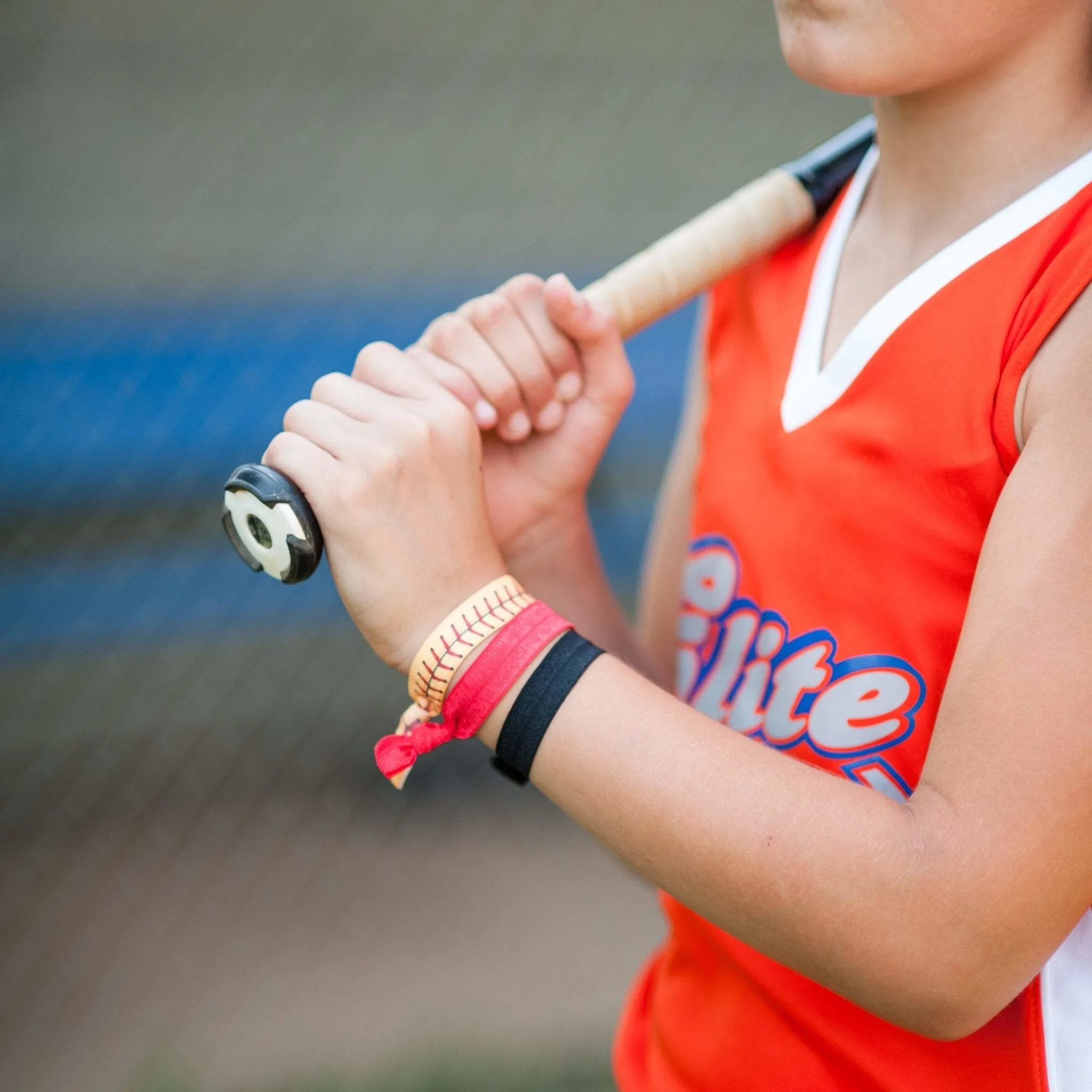 Softball Keychain and Hair Tie Set Gift for Girls