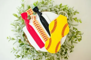 Softball Keychain and Hair Tie Set Gift for Girls