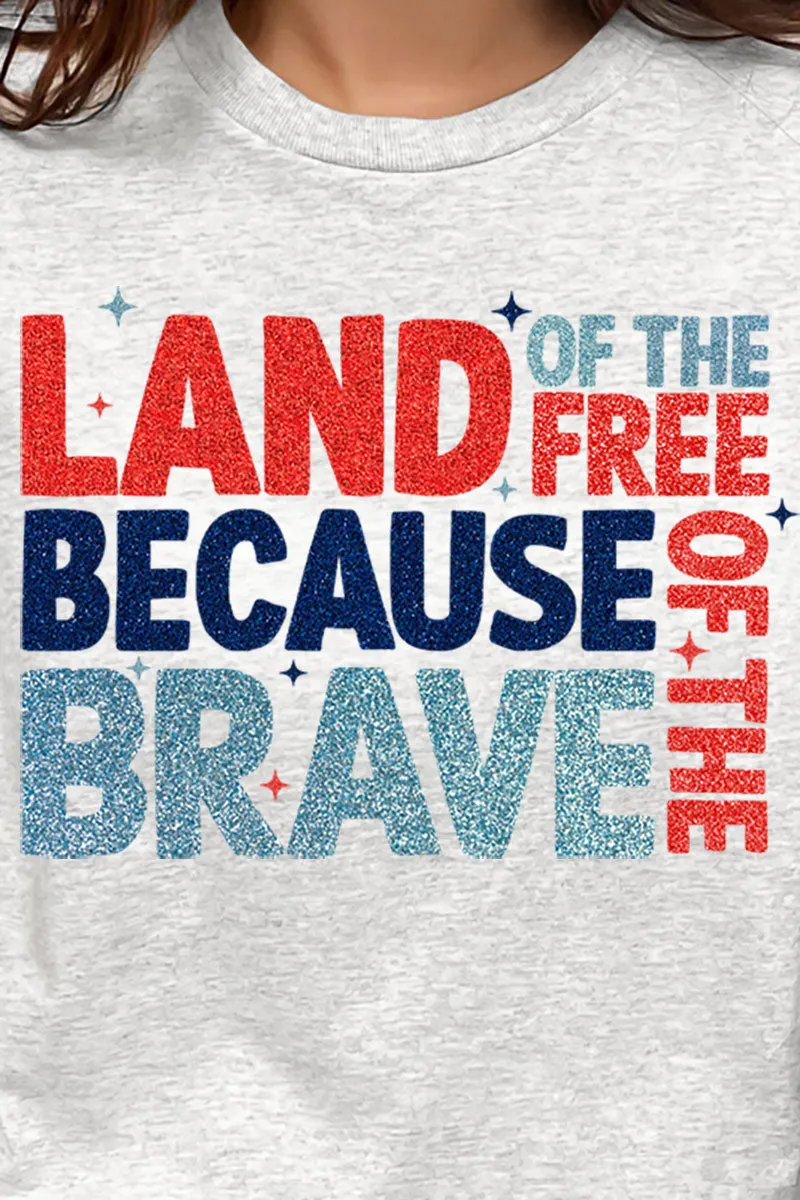 Sparkle Land Of The Free Short Sleeve Relaxed Fit T-Shirt