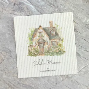 Spring Cottage - Custom Swedish Dish Cloth