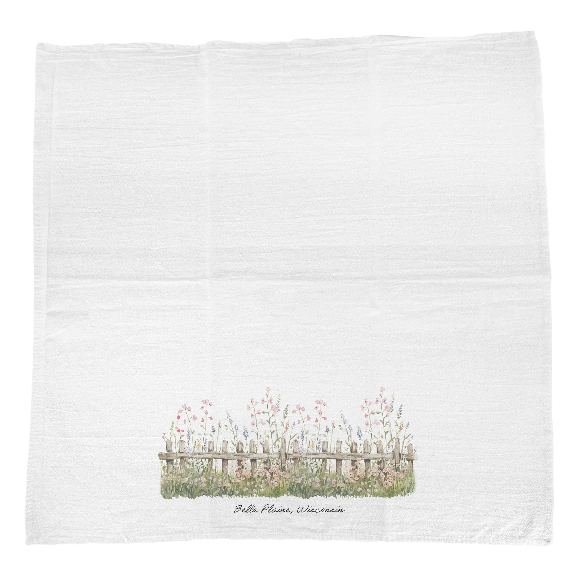 Spring Fence - Custom Cotton Tea Towel