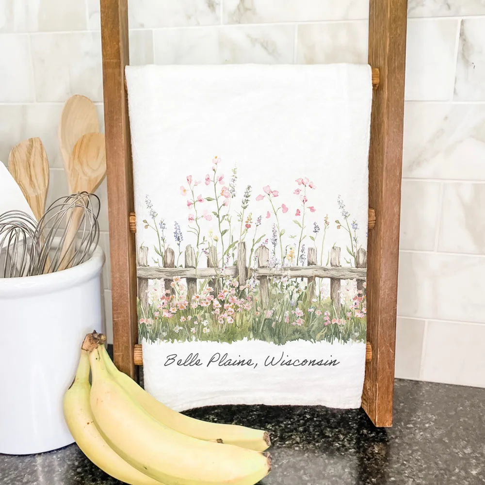 Spring Fence - Custom Cotton Tea Towel