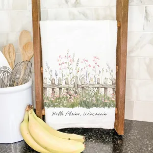 Spring Fence - Custom Cotton Tea Towel