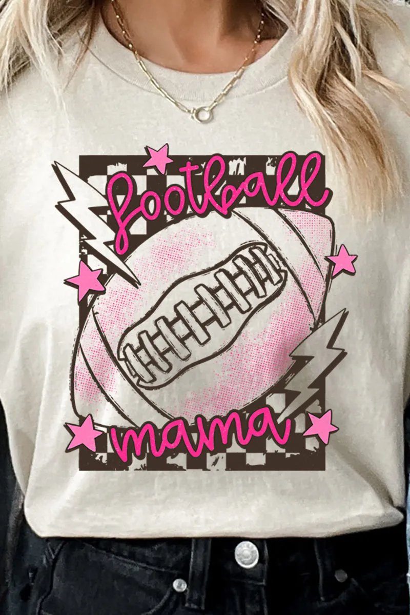 Stars And Bolt Football Mama Short Sleeve Relaxed Fit T-Shirt