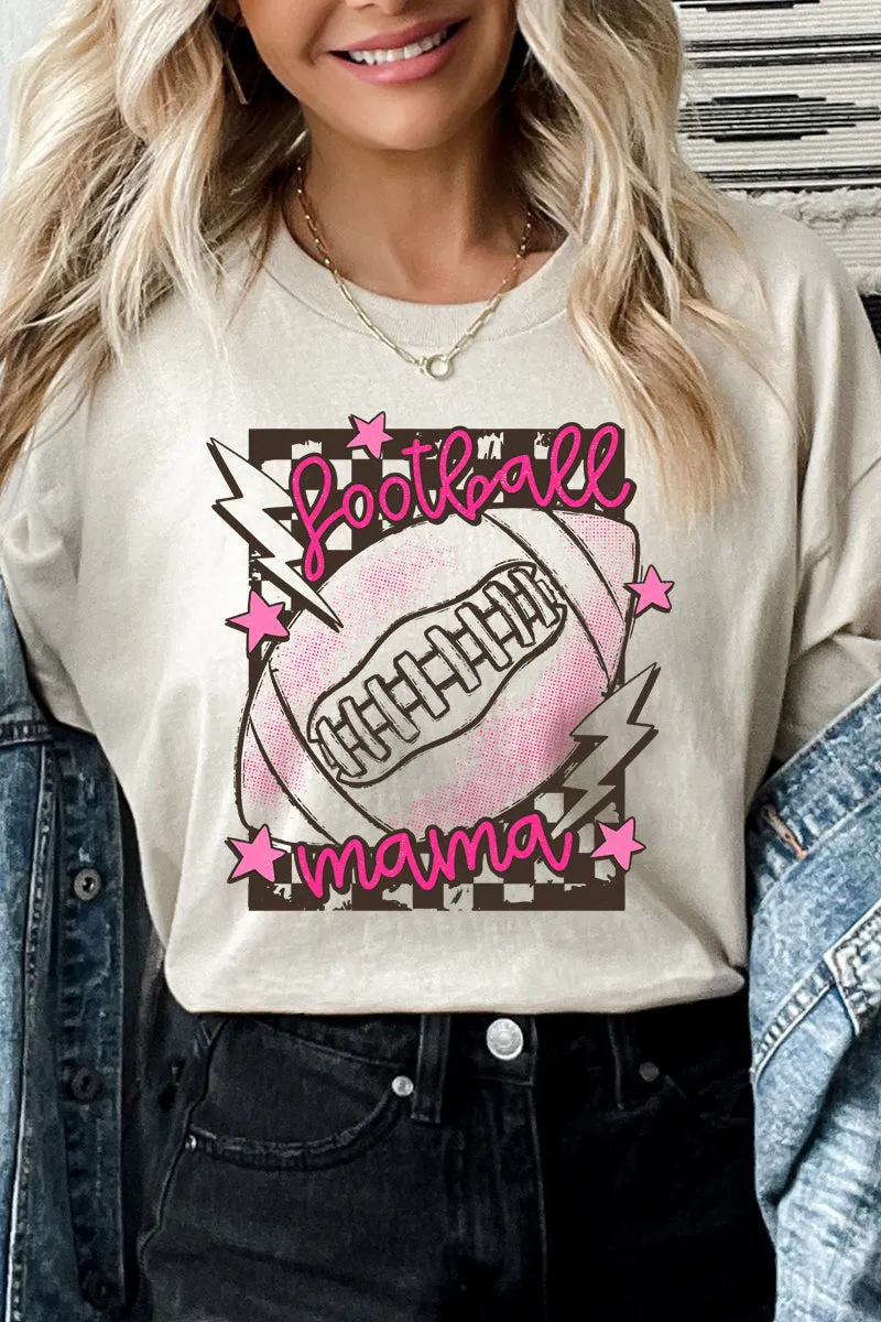 Stars And Bolt Football Mama Short Sleeve Relaxed Fit T-Shirt