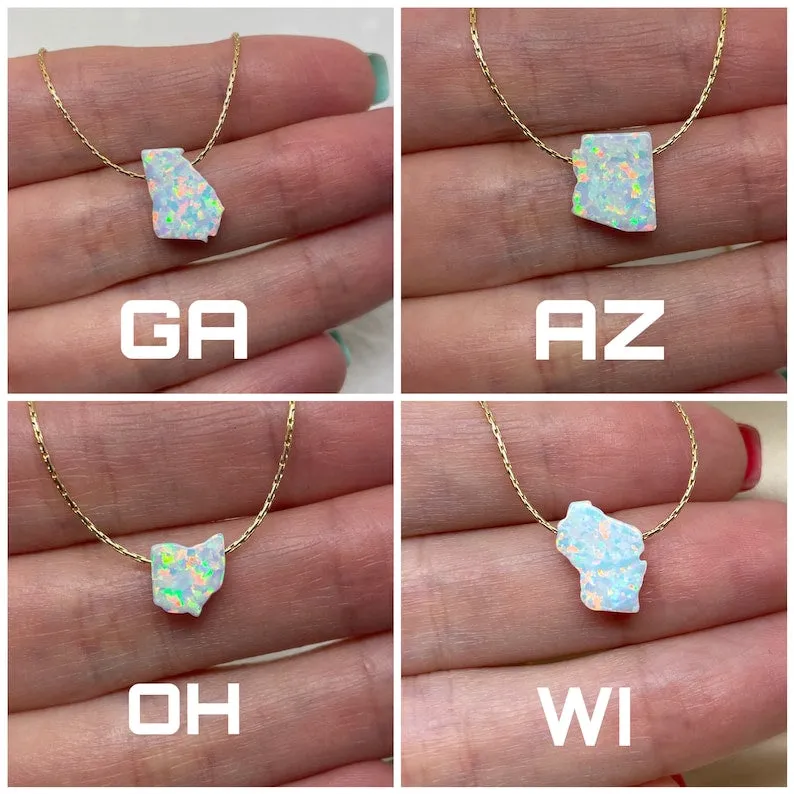 State Necklace –  USA Map Charm