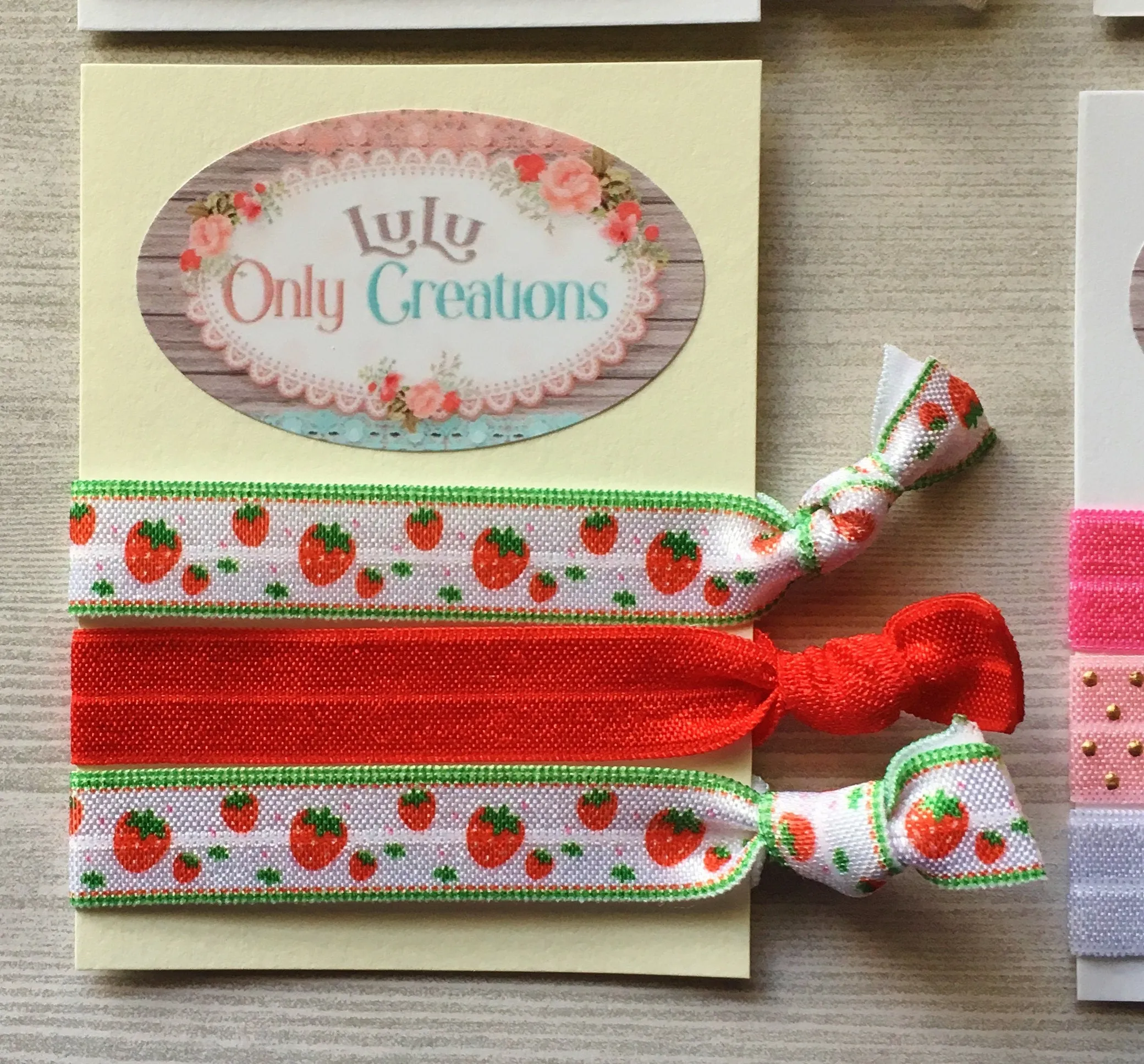 Strawberries and Stars Hair Ties
