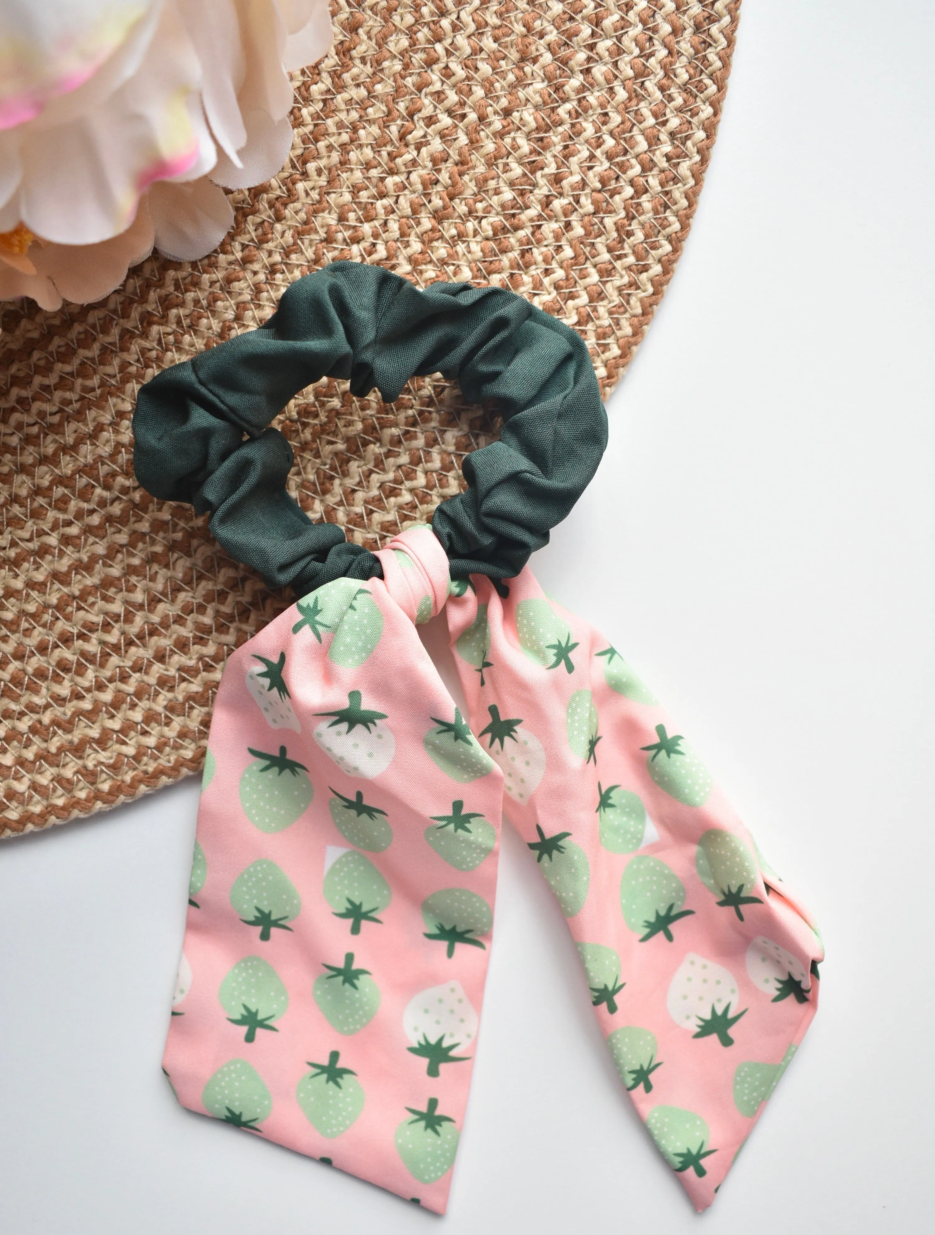 Strawberry Bandana Hair Ties