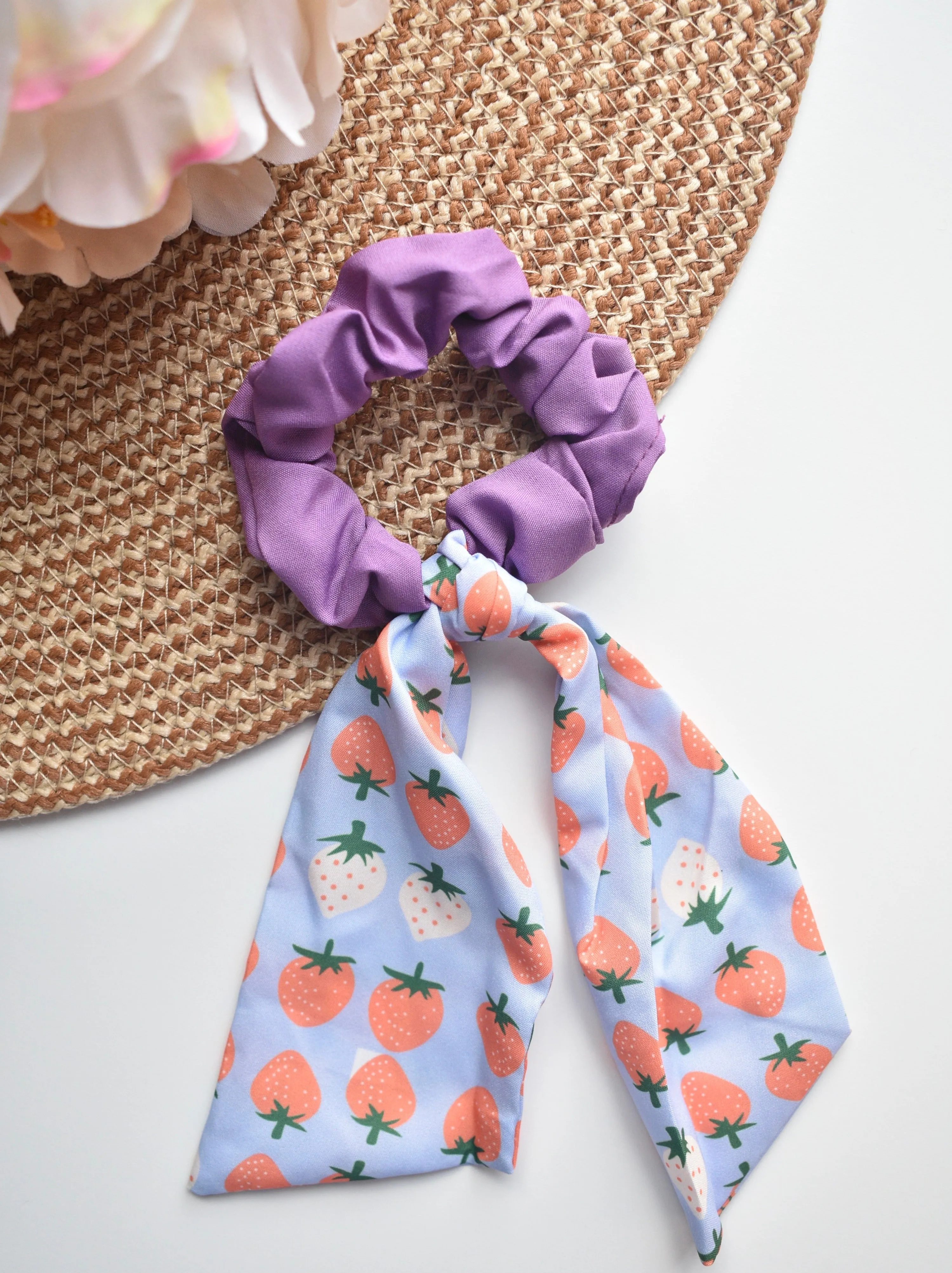 Strawberry Bandana Hair Ties