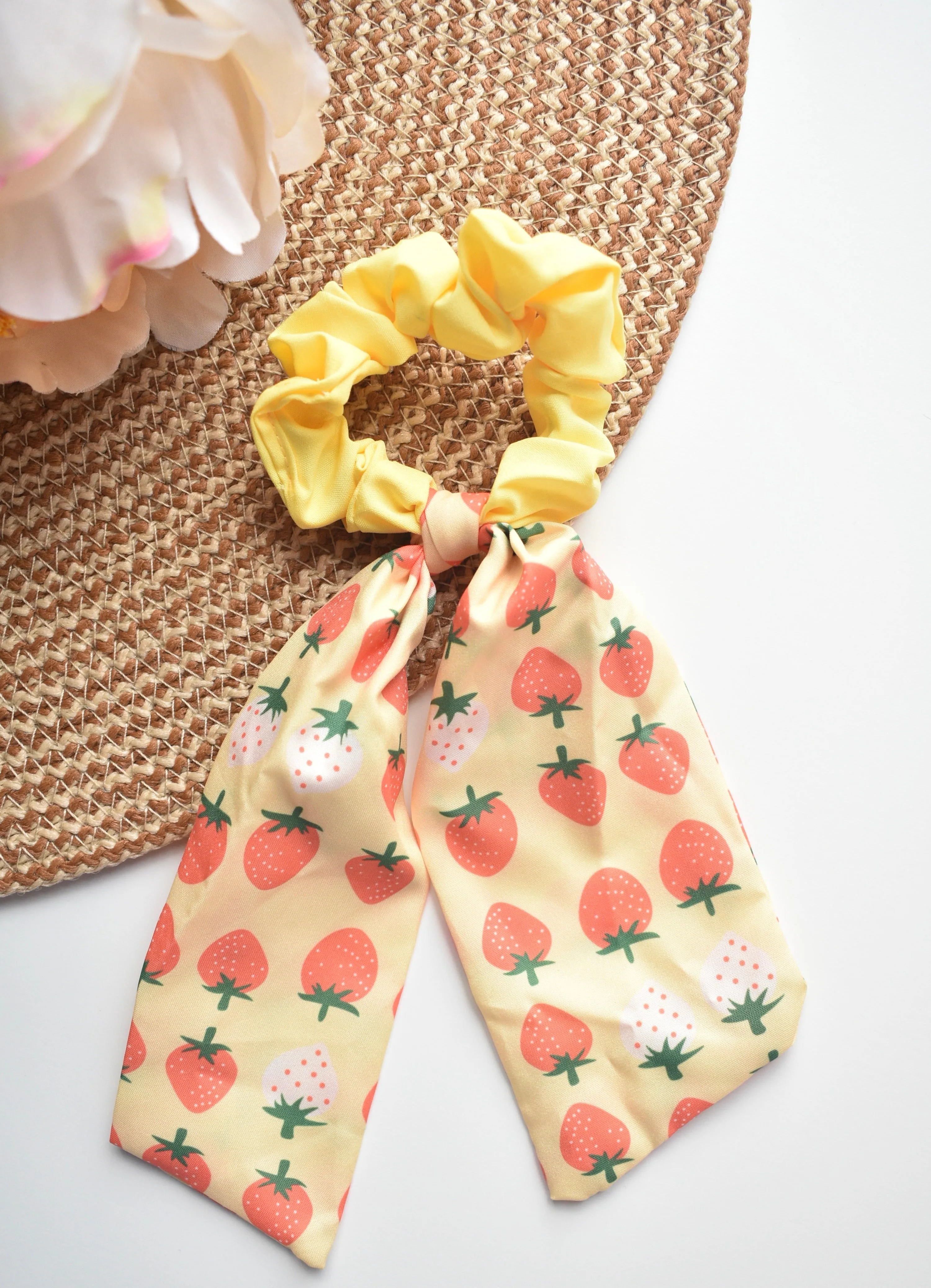Strawberry Bandana Hair Ties