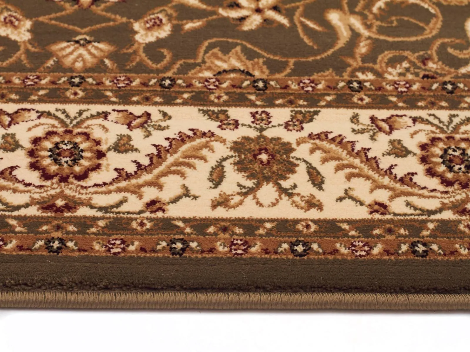 Sydney Medallion Runner Green with Ivory Border Runner Rug