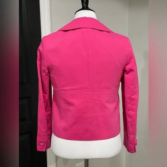 TALBOTS Petite Pink Cotton Linen Blend Jacket Blazer Size 6