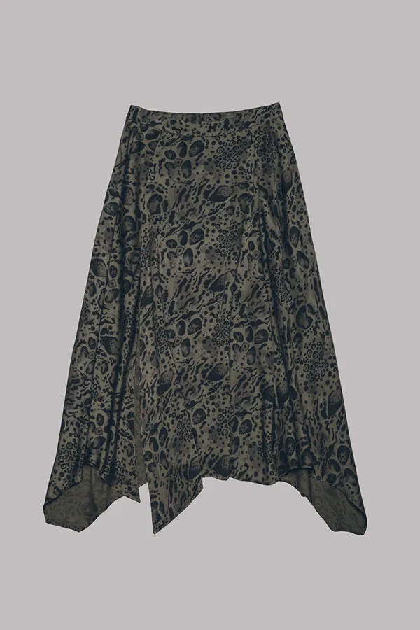 THE PRINTED GREEN CHILL SKIRT