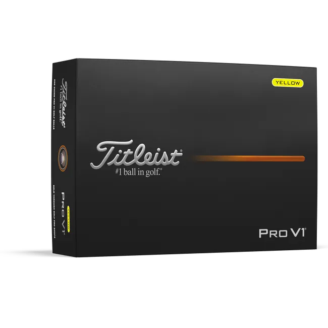 Titleist Pro V1 Yellow Logo Golf Balls 2025