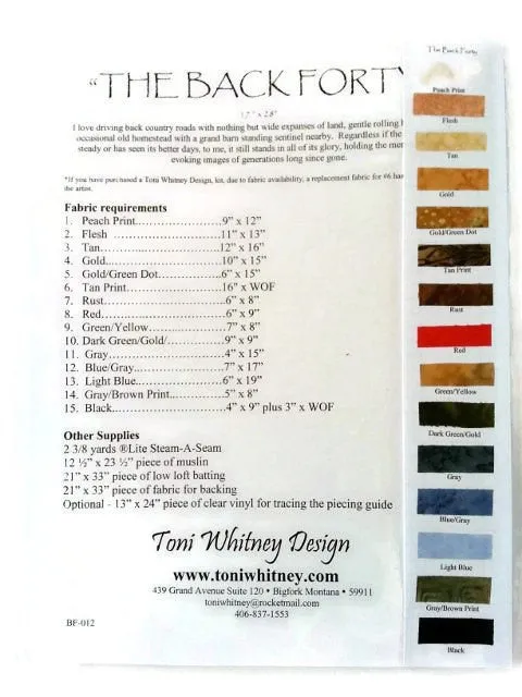 Toni Whitney Design The Back Forty Red Barn Landscape Applique Quilt Pattern