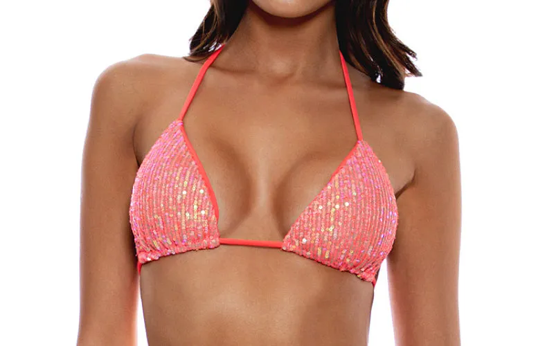 Triangle-Ruched Back Tie Side Bikini