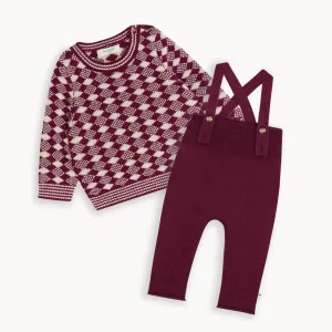 Truffle Set - Berry Mix Sweater & Dungaree Set