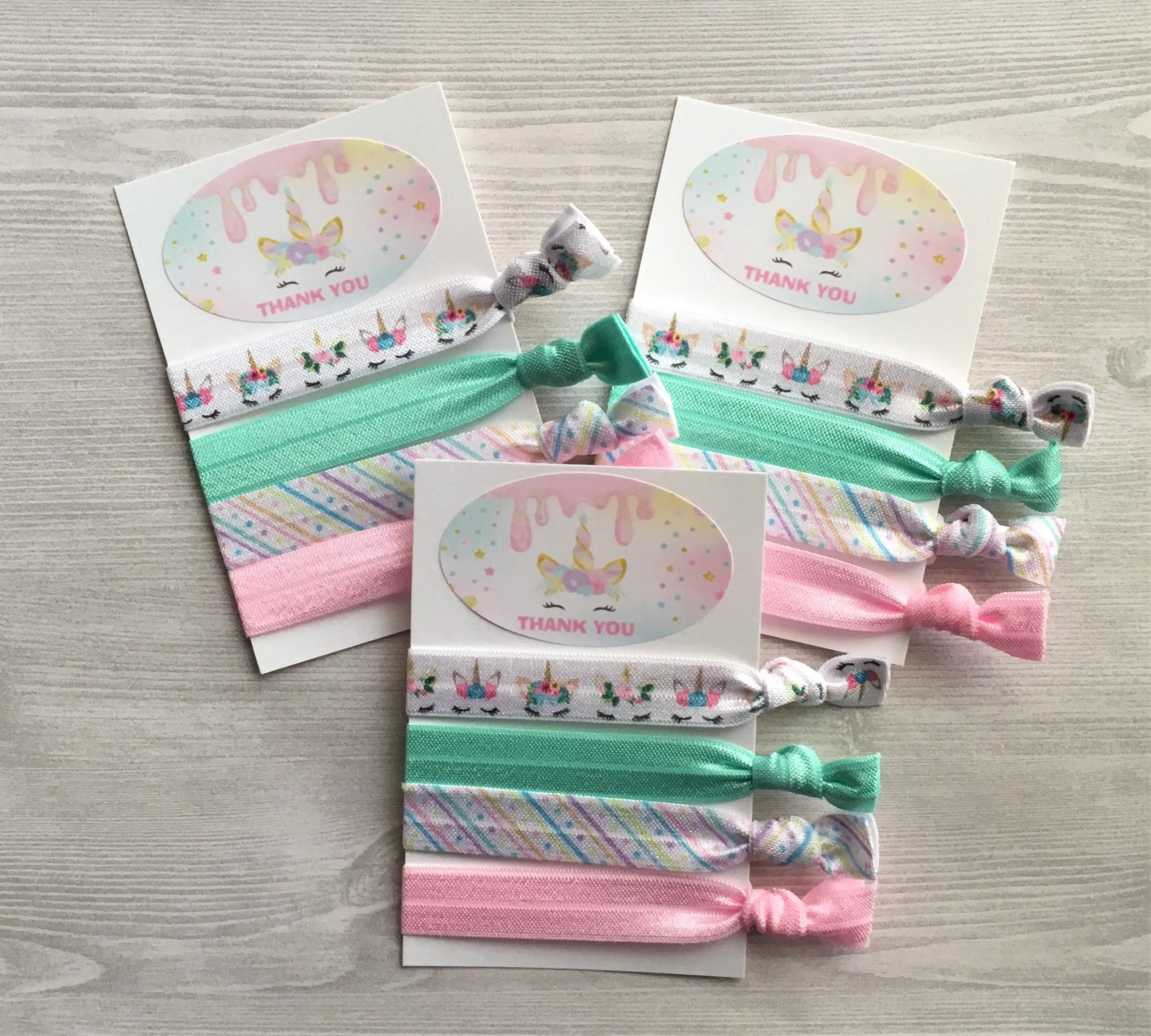 Unicorn Hair Ties, Set of 5 Cards