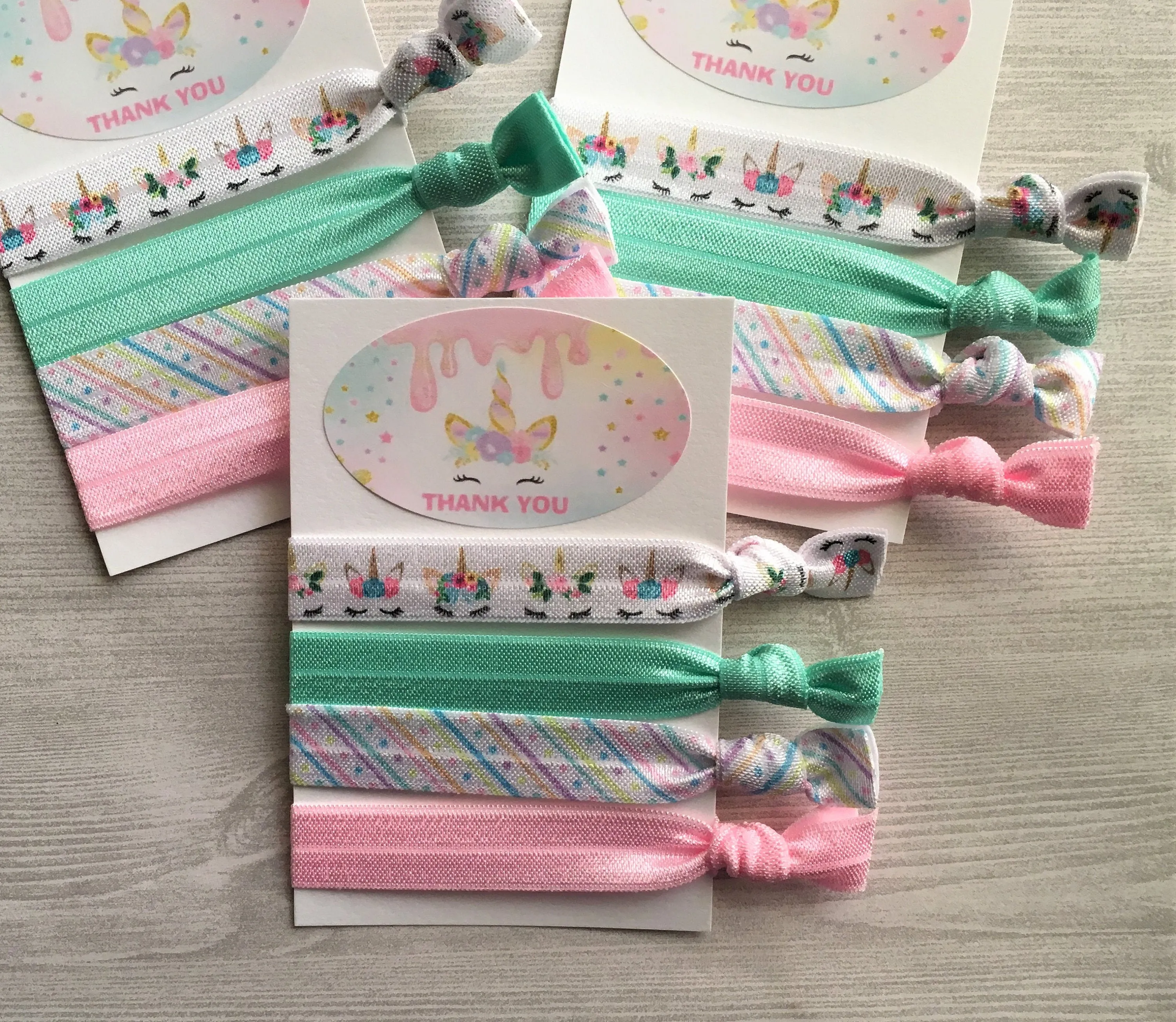 Unicorn Hair Ties, Set of 5 Cards