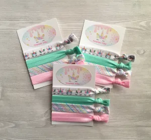 Unicorn Hair Ties, Set of 5 Cards