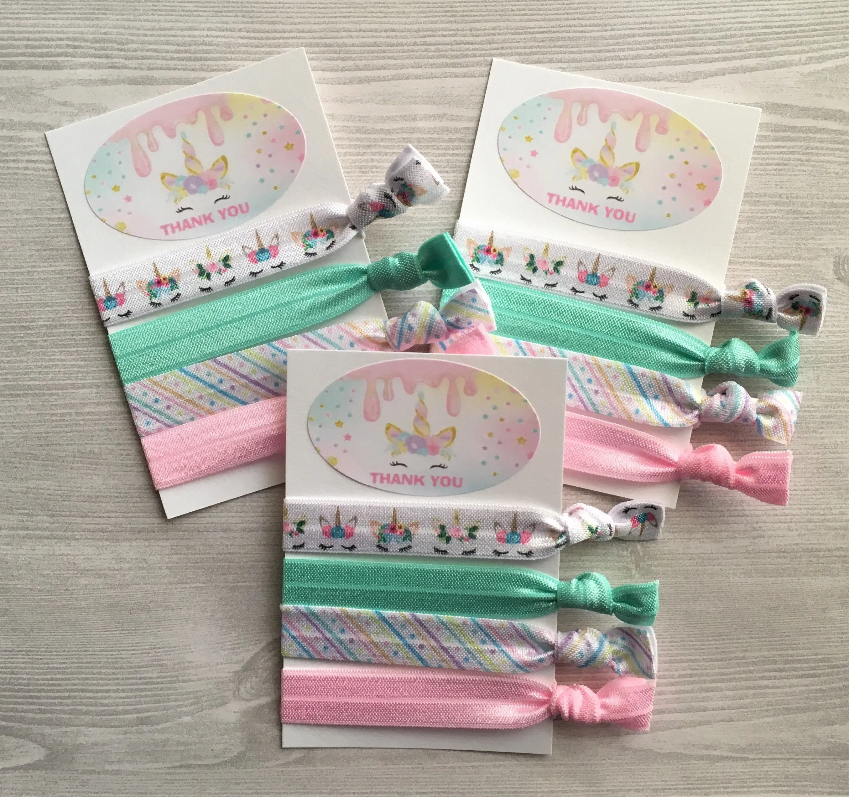 Unicorn Hair Ties, Set of 5 Cards
