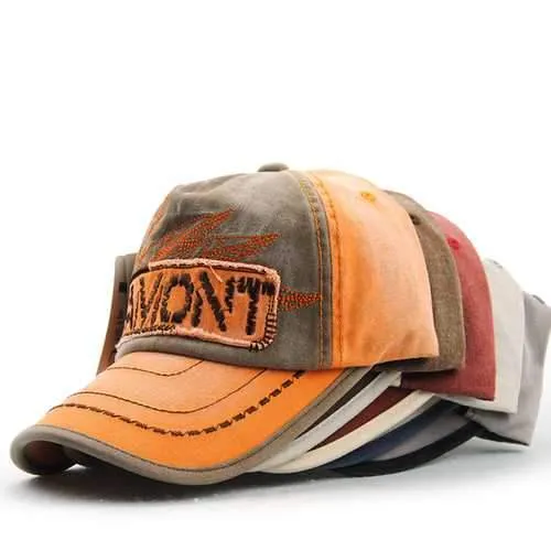 Unisex Cotton Embroidery Washed Vintage Baseball Cap Adjustable Golf Snapback Hat For Men Women