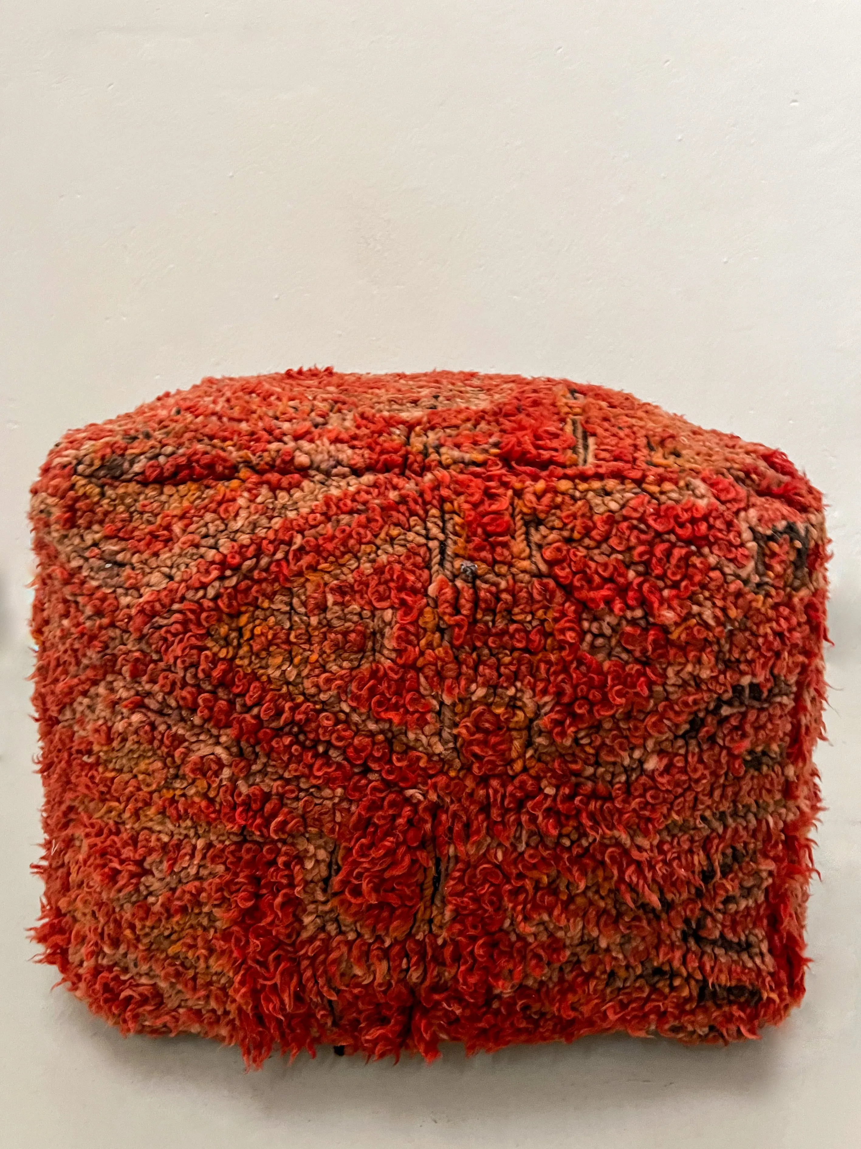 Vintage Beni M'Guild Pouf Square - Red