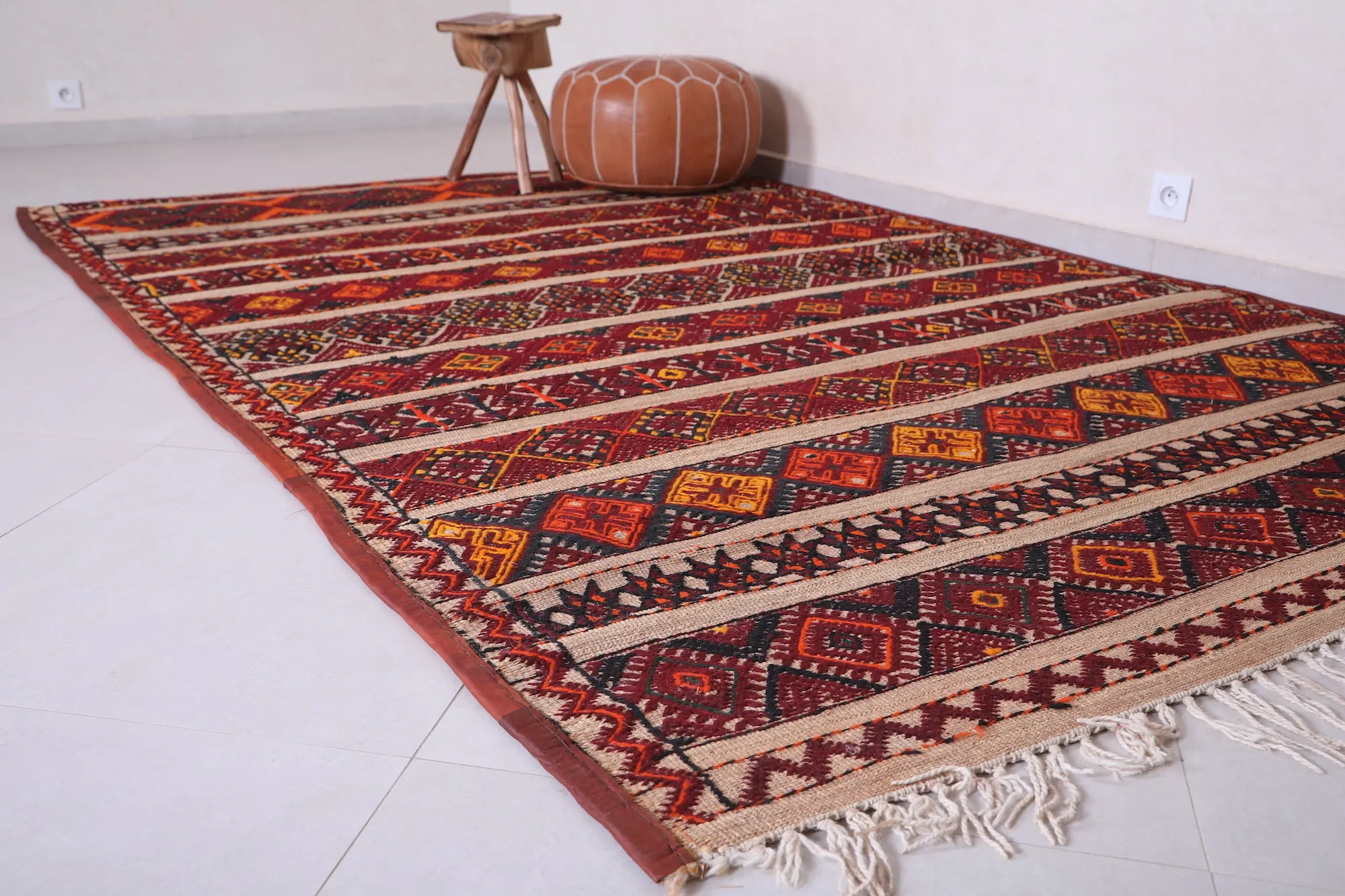 Vintage Moroccan Rug 6.1 X 9.6 Feet