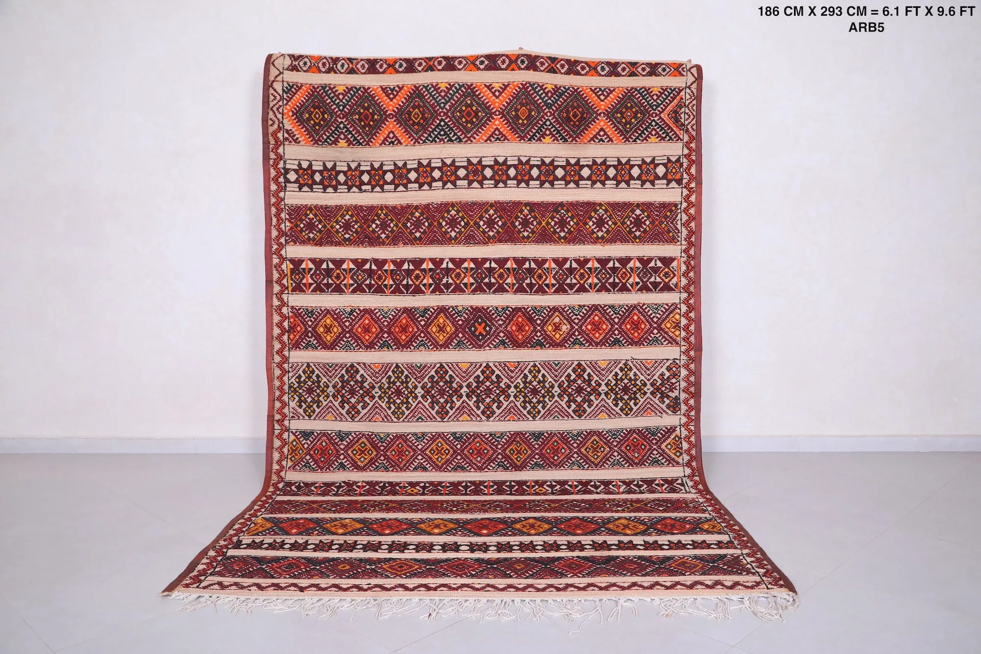 Vintage Moroccan Rug 6.1 X 9.6 Feet