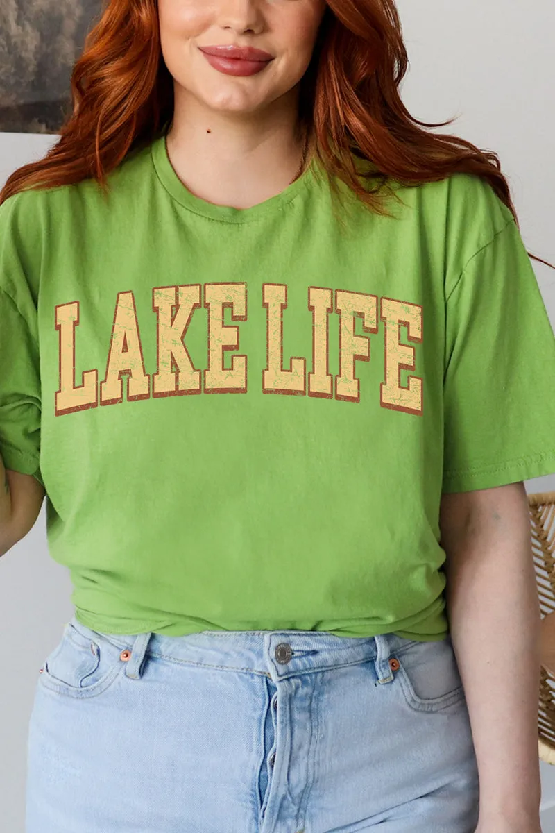 Vintage Varsity Lake Life Short Sleeve Relaxed Fit T-Shirt