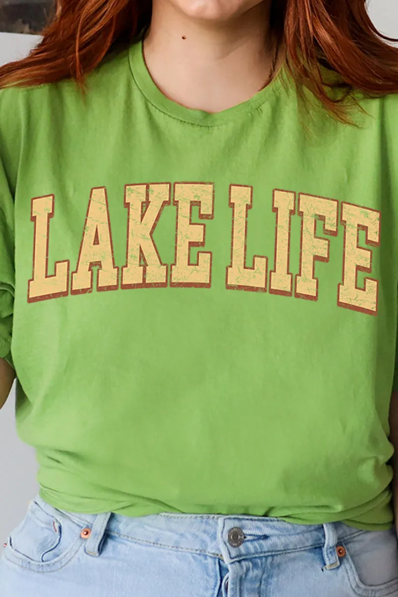 Vintage Varsity Lake Life Short Sleeve Relaxed Fit T-Shirt