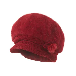 Visor Beanie Red Woman's Hat