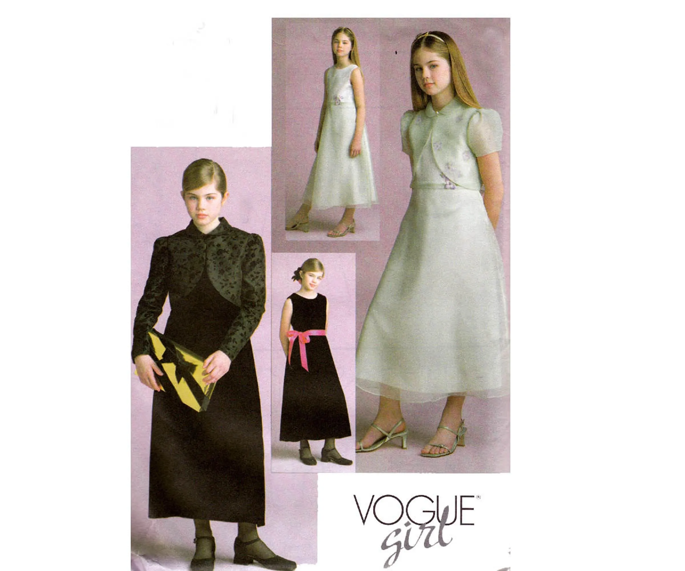 Vogue 7895 Teen Girls Flower Girl Bridesmaids or Evening Dress & Jacket Sewing pattern Size 12 - 16 UNCUT Factory Folded