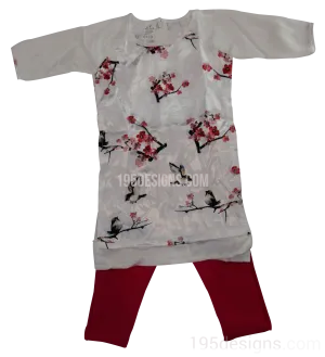 White Ao Dai Baby Vietnamese Traditional Long Dress Kid Set - Lunar New Year