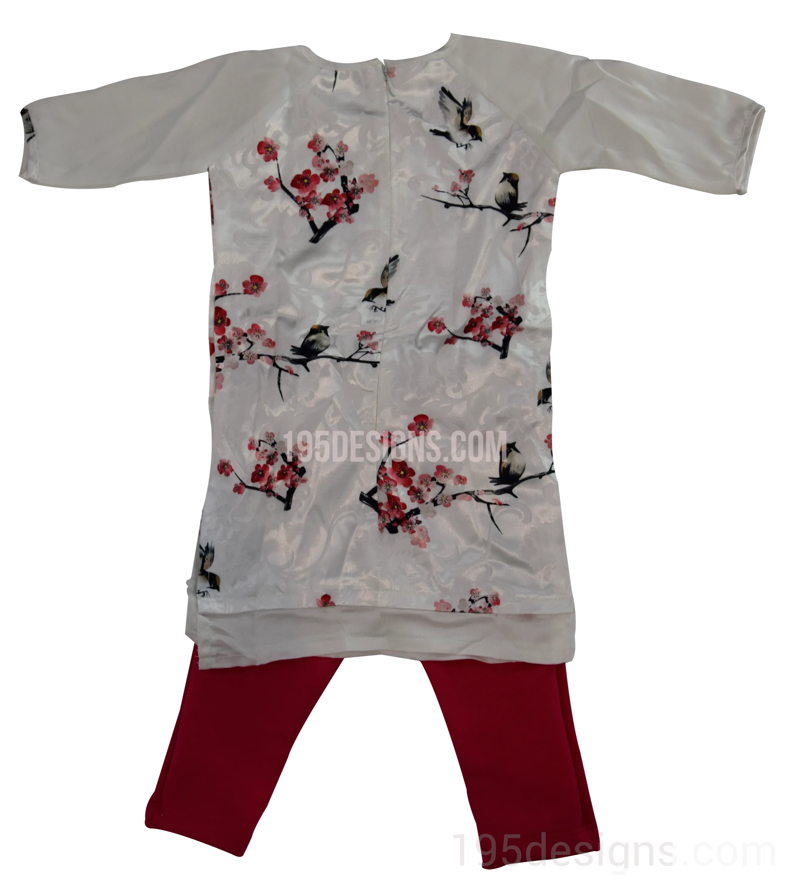 White Ao Dai Baby Vietnamese Traditional Long Dress Kid Set - Lunar New Year