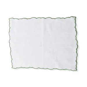 White Linen Scalloped Placemats