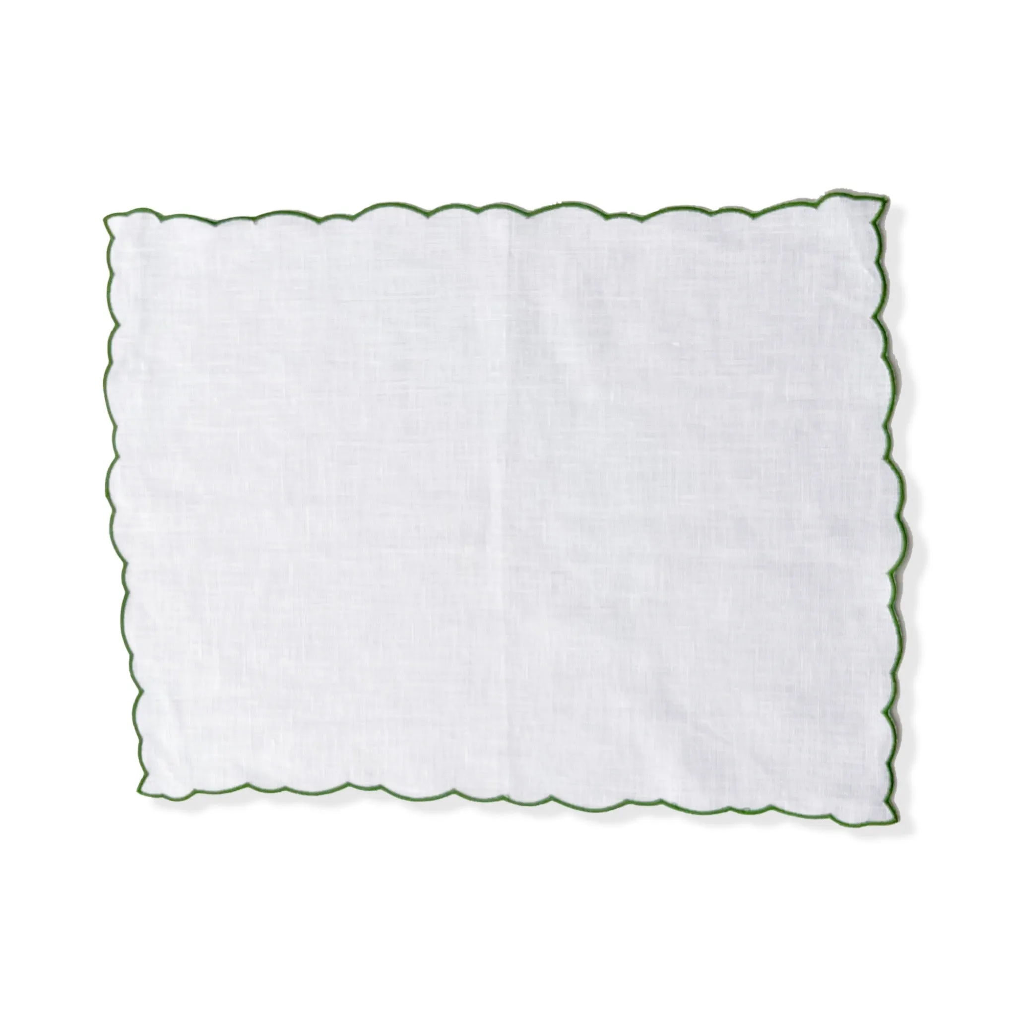 White Linen Scalloped Placemats