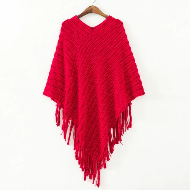 Winter Women Sweater Tassel Knitted Sweater