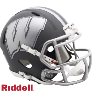Wisconsin Badgers Helmet Riddell Replica Mini Speed Style Slate Alternate