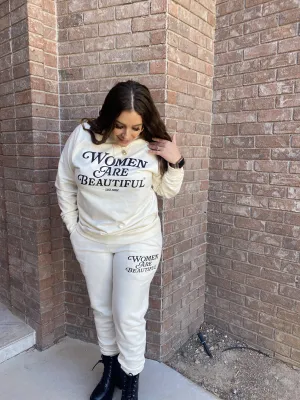 Women Are Beautiful (BK) | Women's Off White Joggers