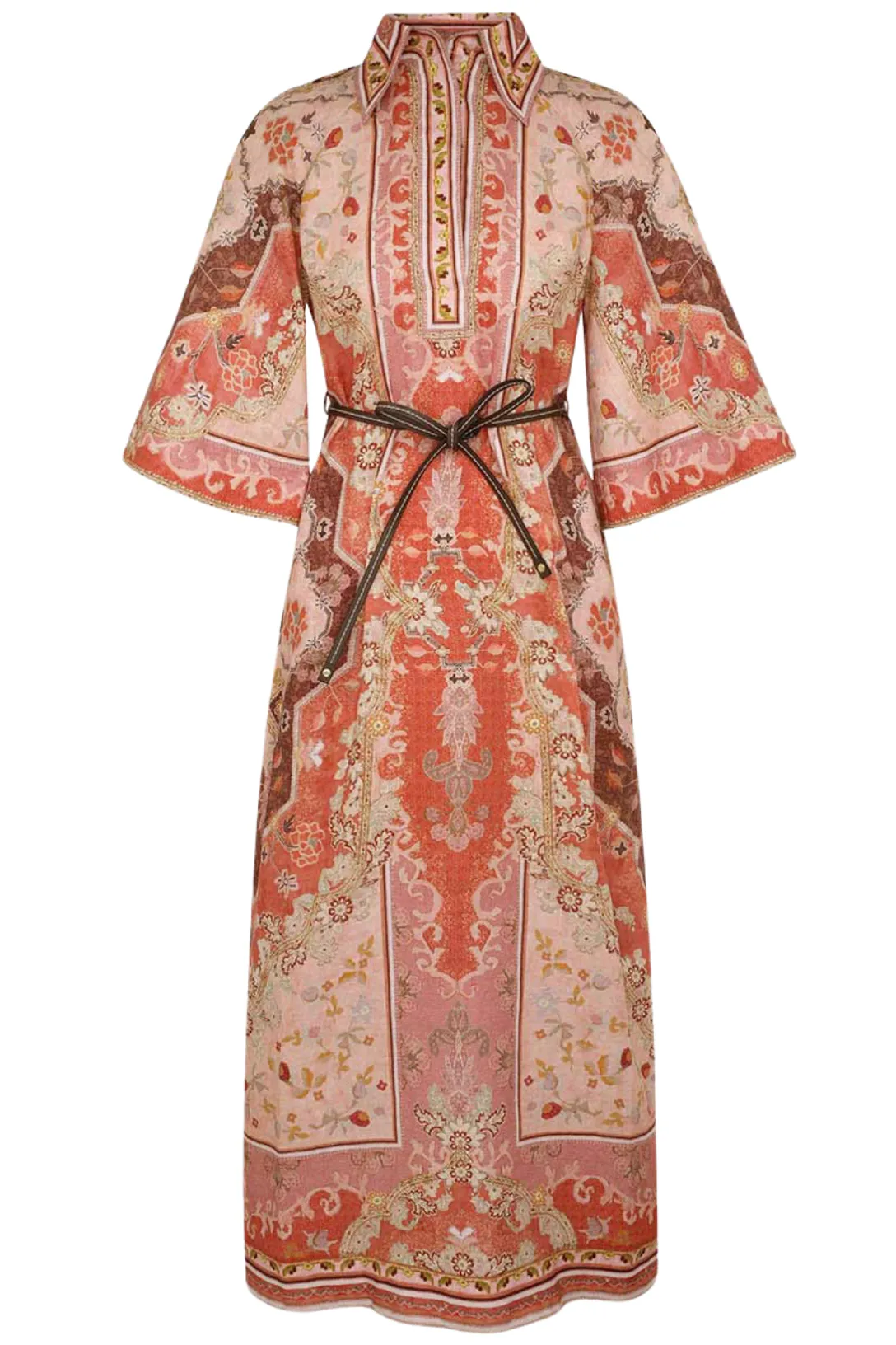 Wylie Tunic Midi Dress | Rust Multi